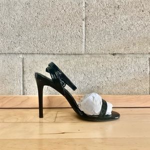 Fashion Nova Black Heels Open Toe Strap - 8 1/2